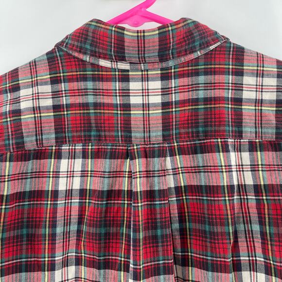 RALPH LAUREN Shirt Size Extra Large Classic Fit Tartan Plaid Short Sleeve Cotton - Picture 6 of 14